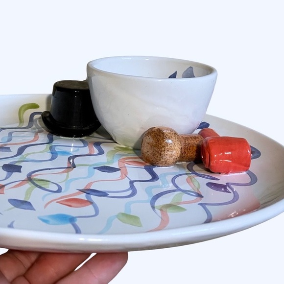 ALMA Handpainted Oval Serving Bowl For Holidays,Curved Edged Serving Dish In Polish Pottery Style,Side Dishes,Ideal Decoration For Dinner Parties ,Kitchen Table And Birthday Gift-Bloom Garden Theme - View #2